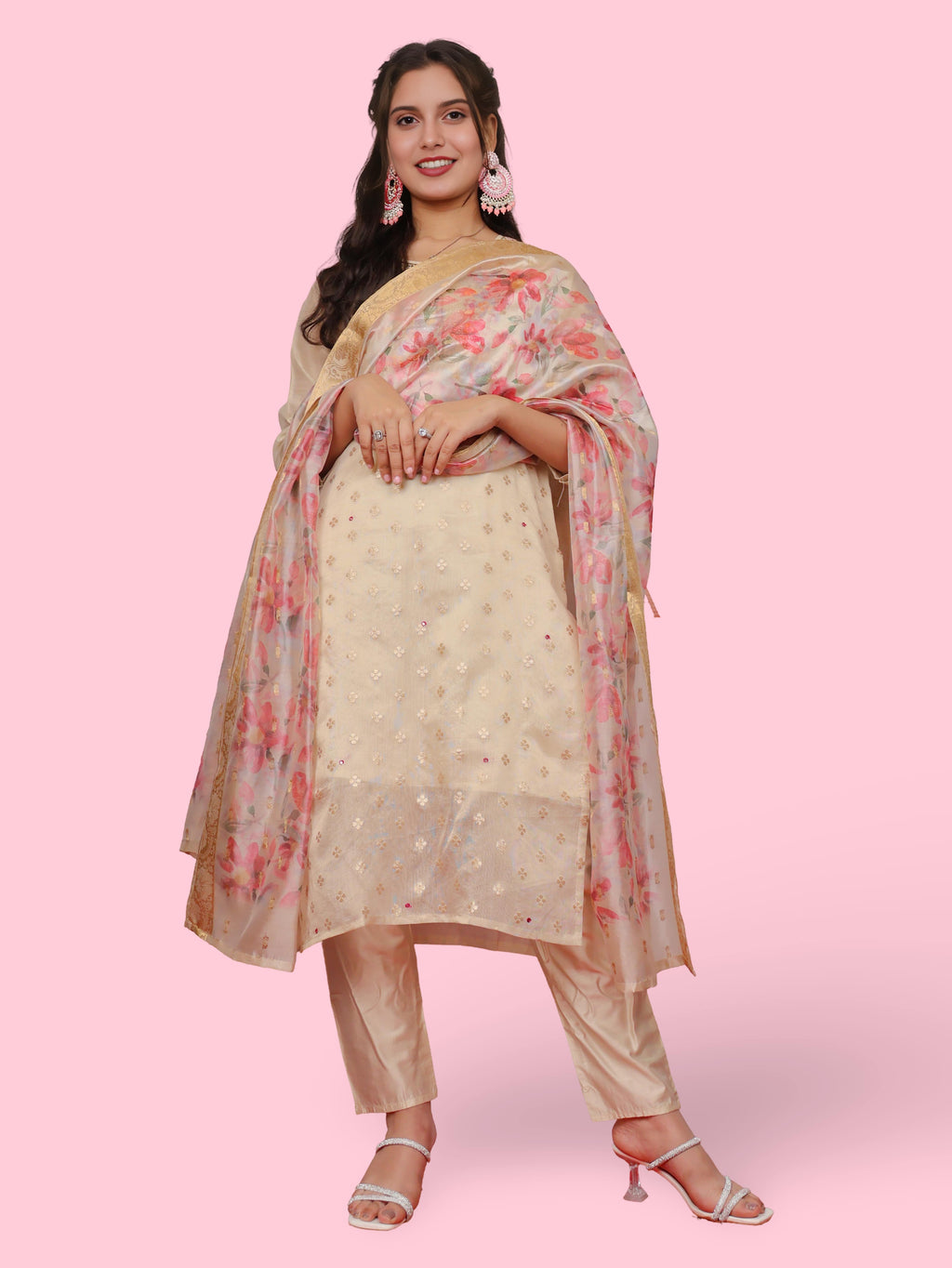 Women's Silk Kurta-Pant, and Dupatta Set-4