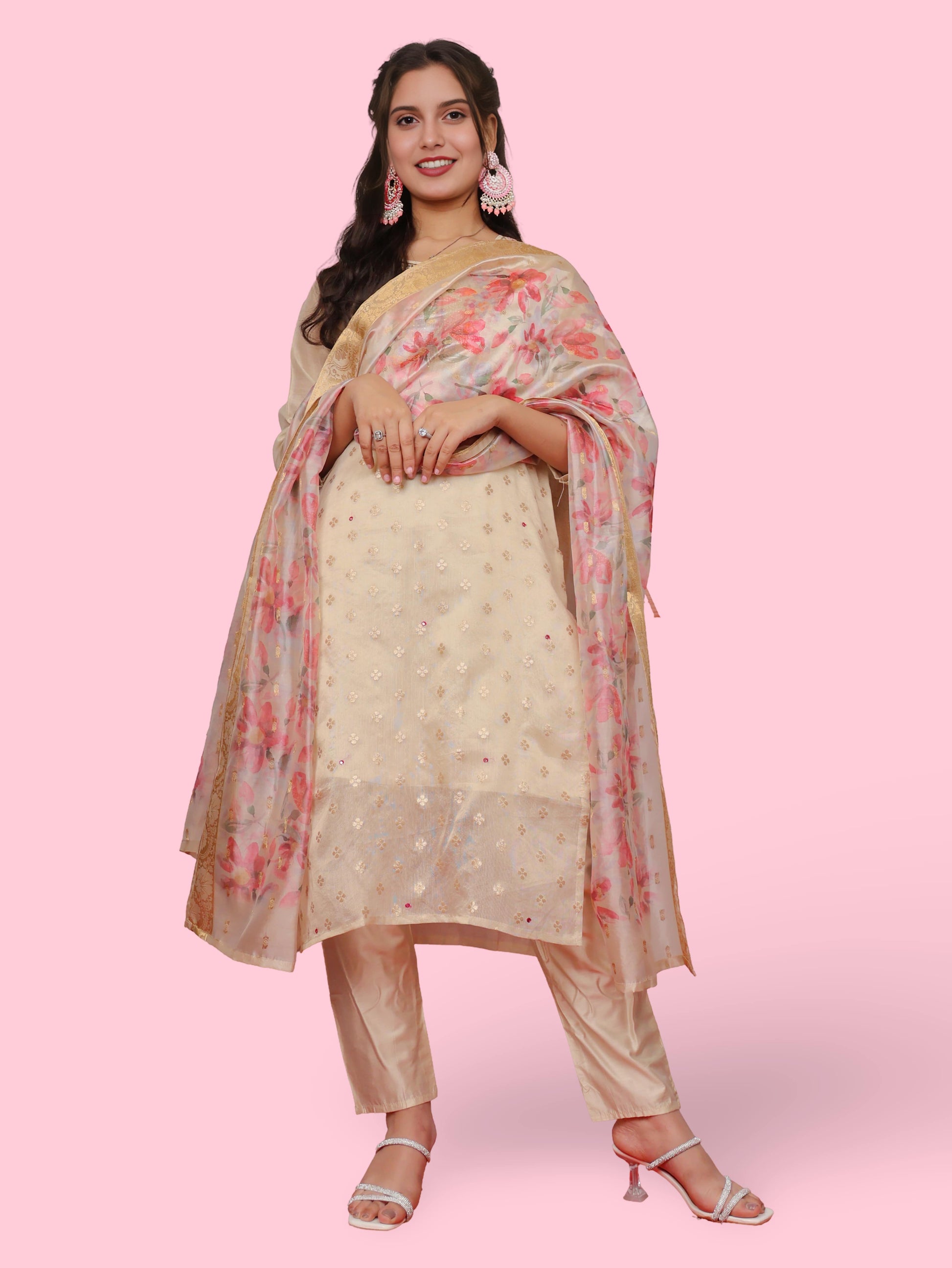 Women's Silk Kurta-Pant, and Dupatta Set-4